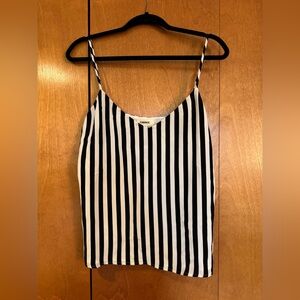L’AGENCE Striped Camisole Top in Black and White